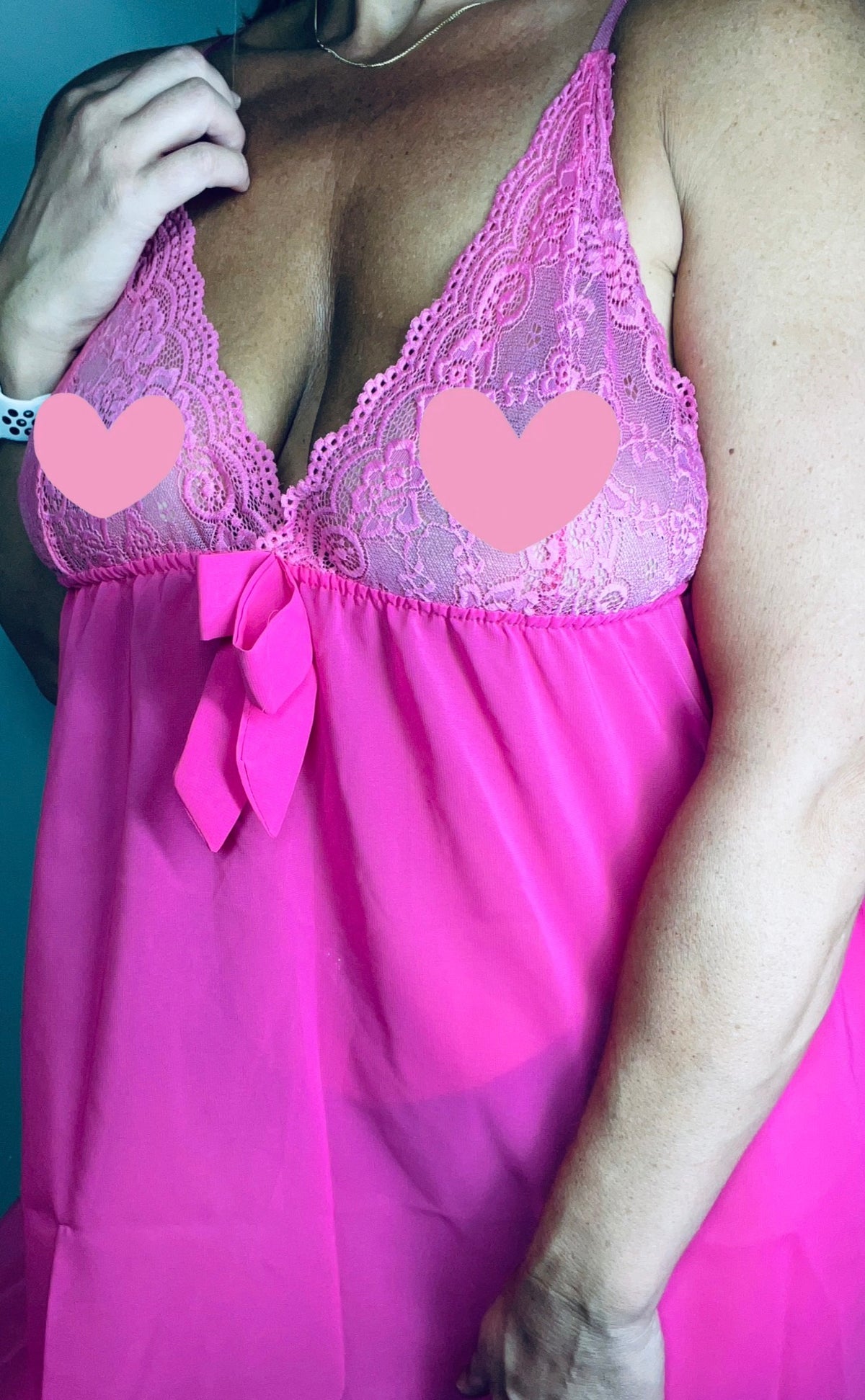 Pink Lace Trim Cami Nightdress | Size 16 | Lingerie Nightwear Chemise