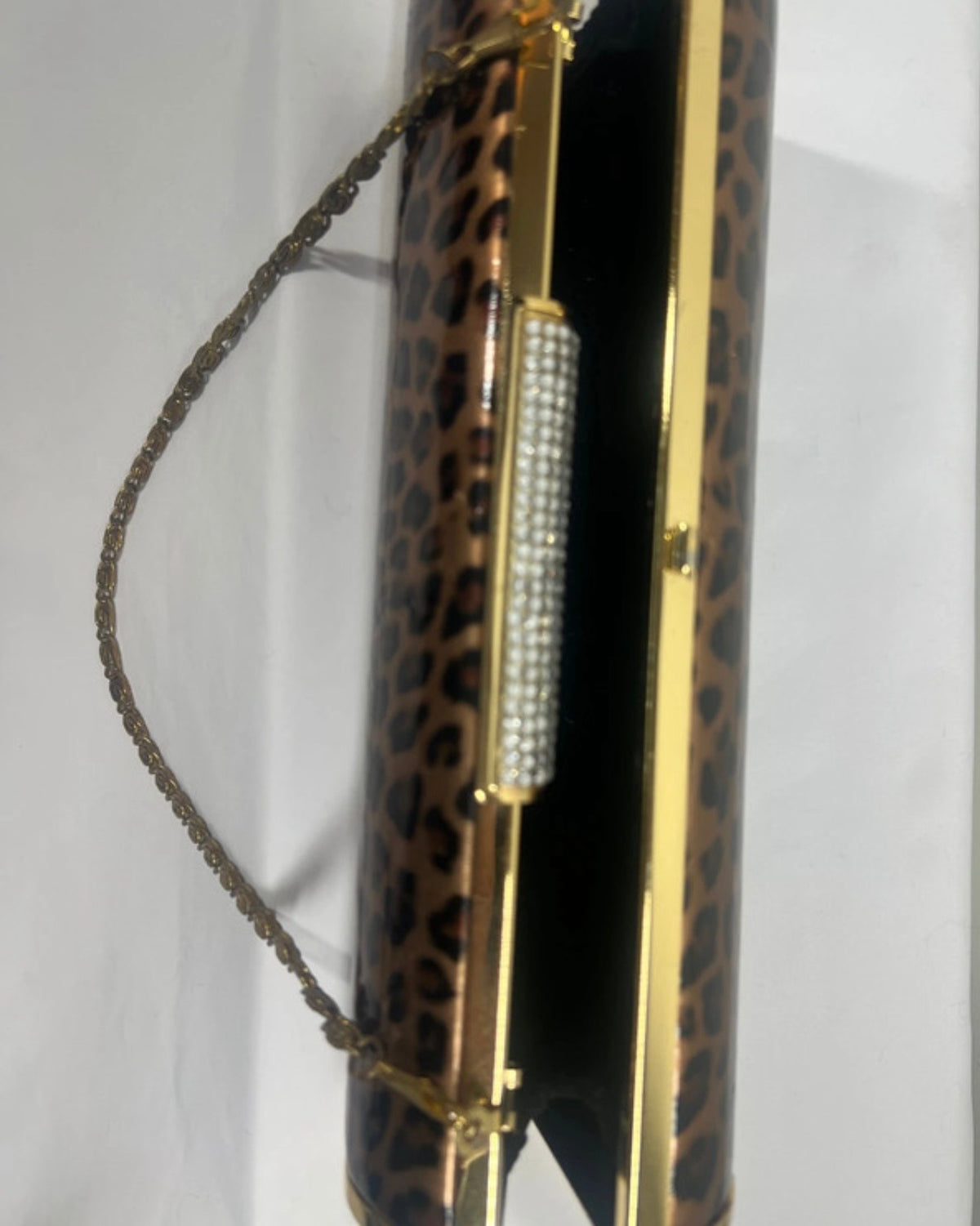 Leopard Print Clutch Bag | Diamanté Clasp |Evening Party Purse