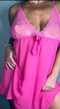 Pink Lace Trim Cami Nightdress | Size 16 | Lingerie Nightwear Chemise