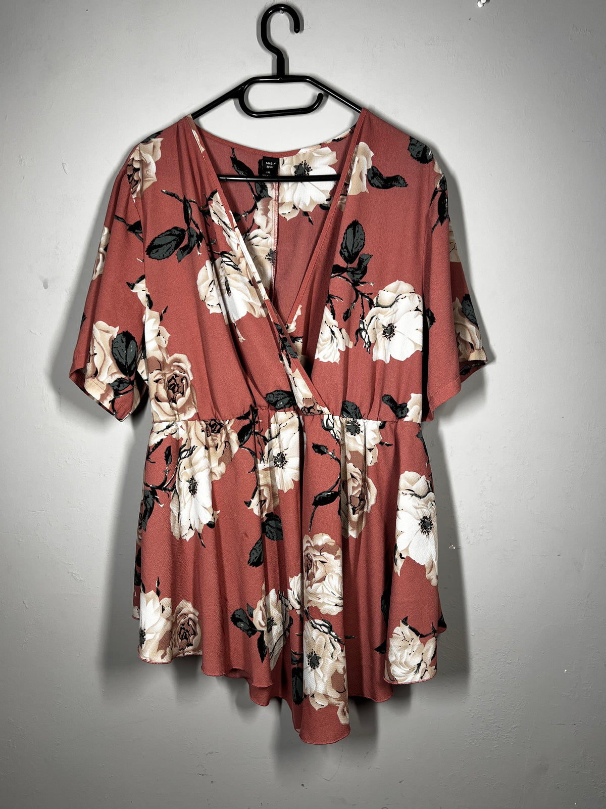 Shein Curve rose Floral Blouse | Women’s Plus Size Top | Size 3XL
