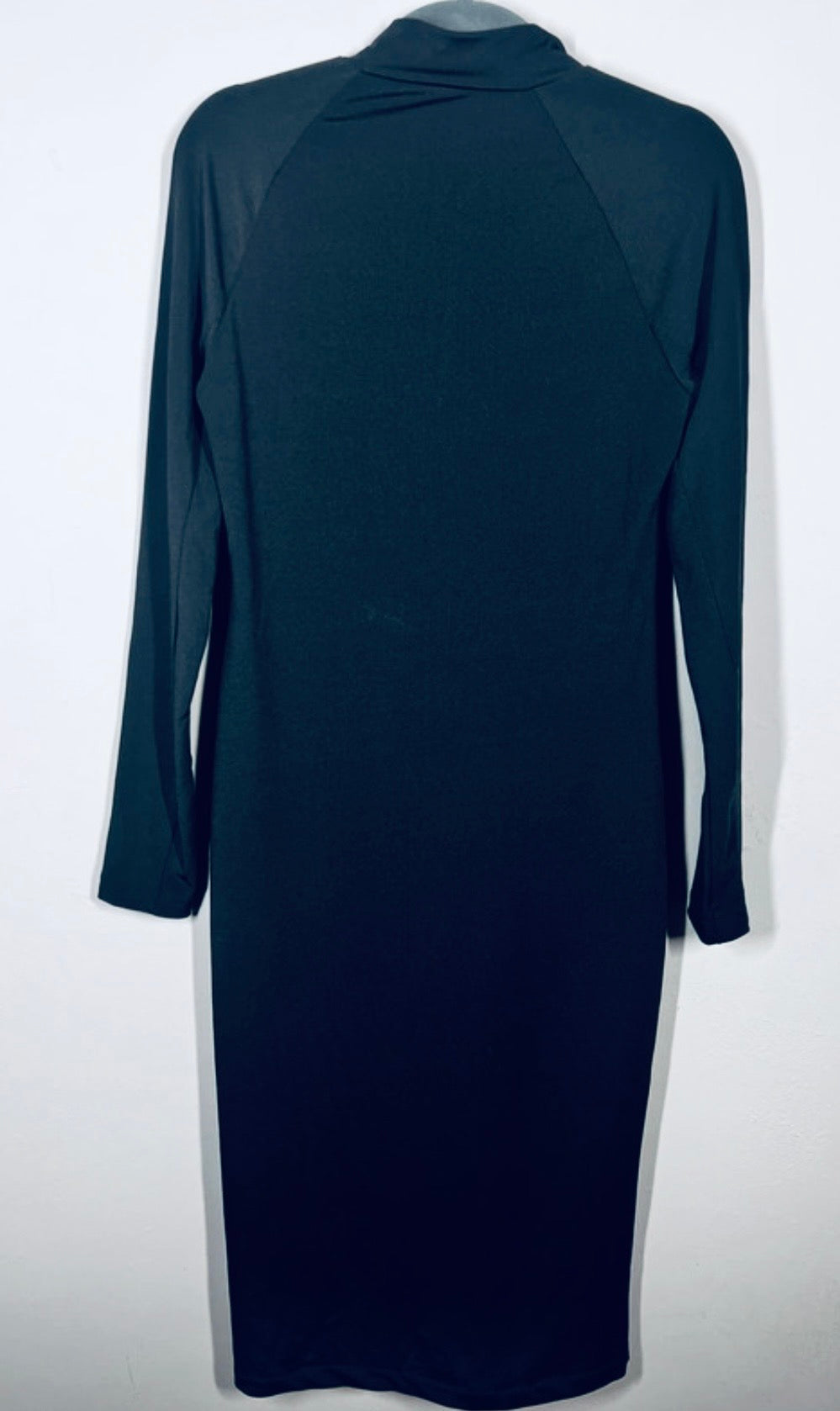 H&M Black Lycra Bodycon Dress| Size Small |Stretch Midi |Party Casual