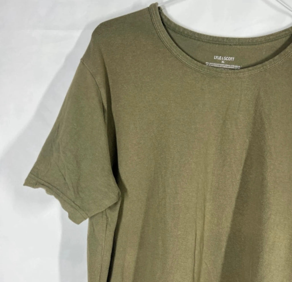 Lyle & Scott Khaki T-Shirt Mens | XL (Fits Large) | Short Sleeve Tee