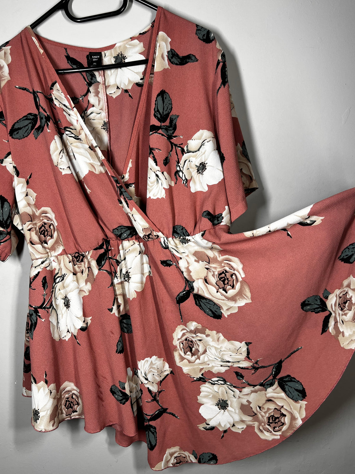 Shein Curve rose Floral Blouse | Women’s Plus Size Top | Size 3XL