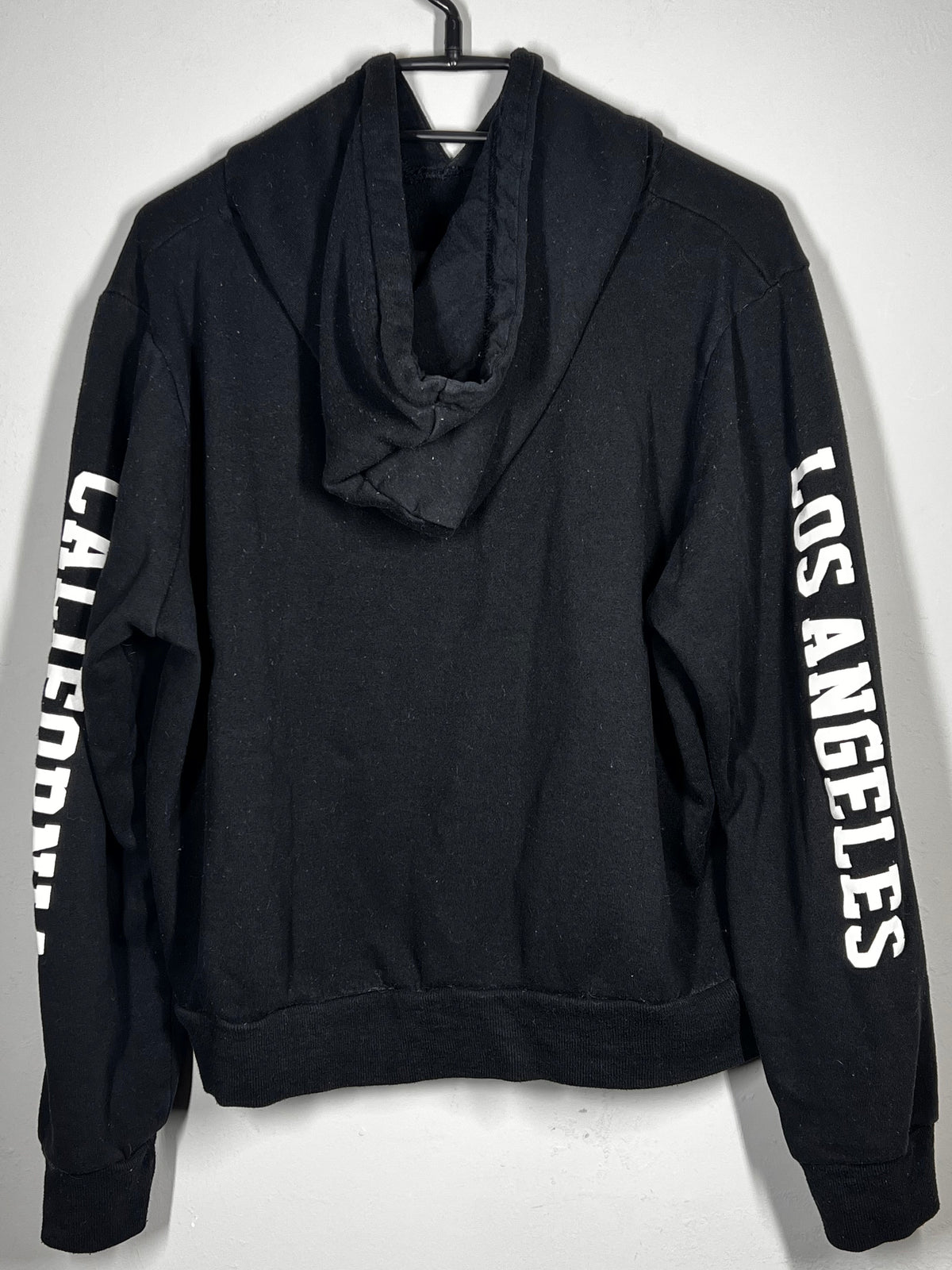 Atmosphere Black Hoodie | Los Angeles Sleeve Print | Women’s Size 14/16