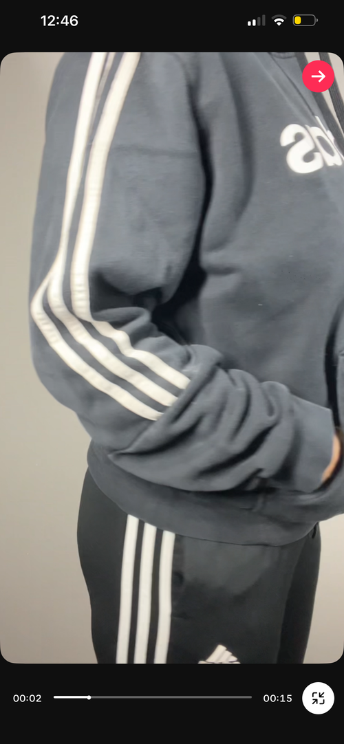 Adidas Black Hoodie | Size Large |Sportswear Gym Casual Logo Hoodie