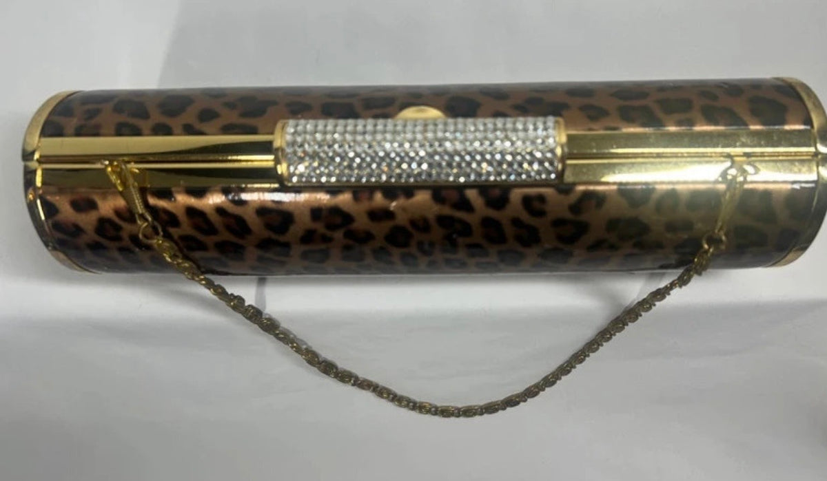 Leopard Print Clutch Bag | Diamanté Clasp |Evening Party Purse