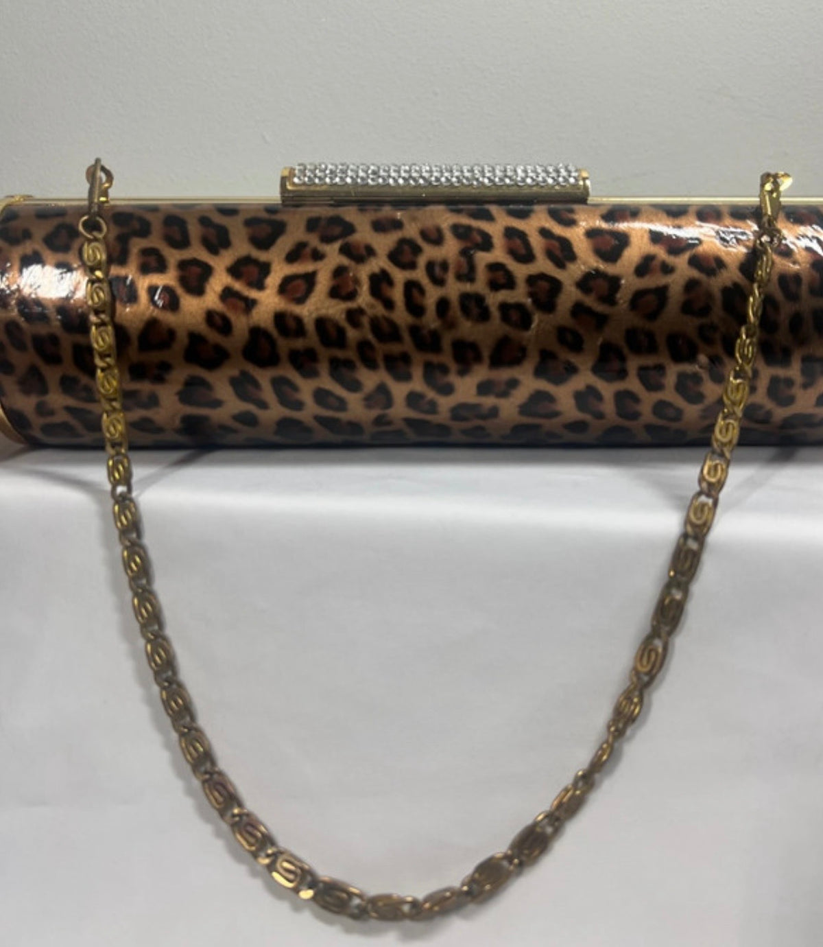Leopard Print Clutch Bag | Diamanté Clasp |Evening Party Purse