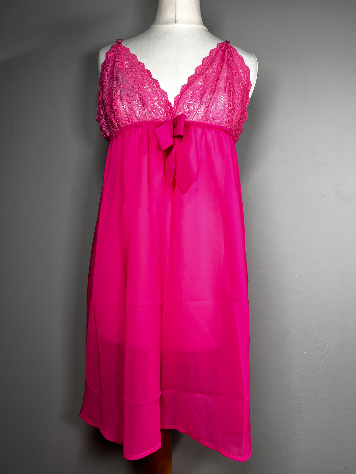 Pink Lace Trim Cami Nightdress | Size 16 | Lingerie Nightwear Chemise