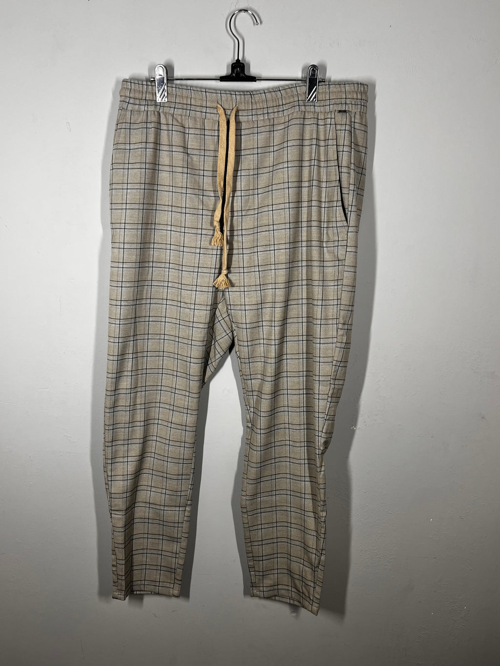 Only & Sons |Check Tapered Trousers |Size Large |Cropped Smart Casual Unisex