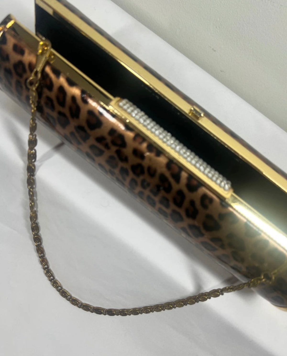 Leopard Print Clutch Bag | Diamanté Clasp |Evening Party Purse