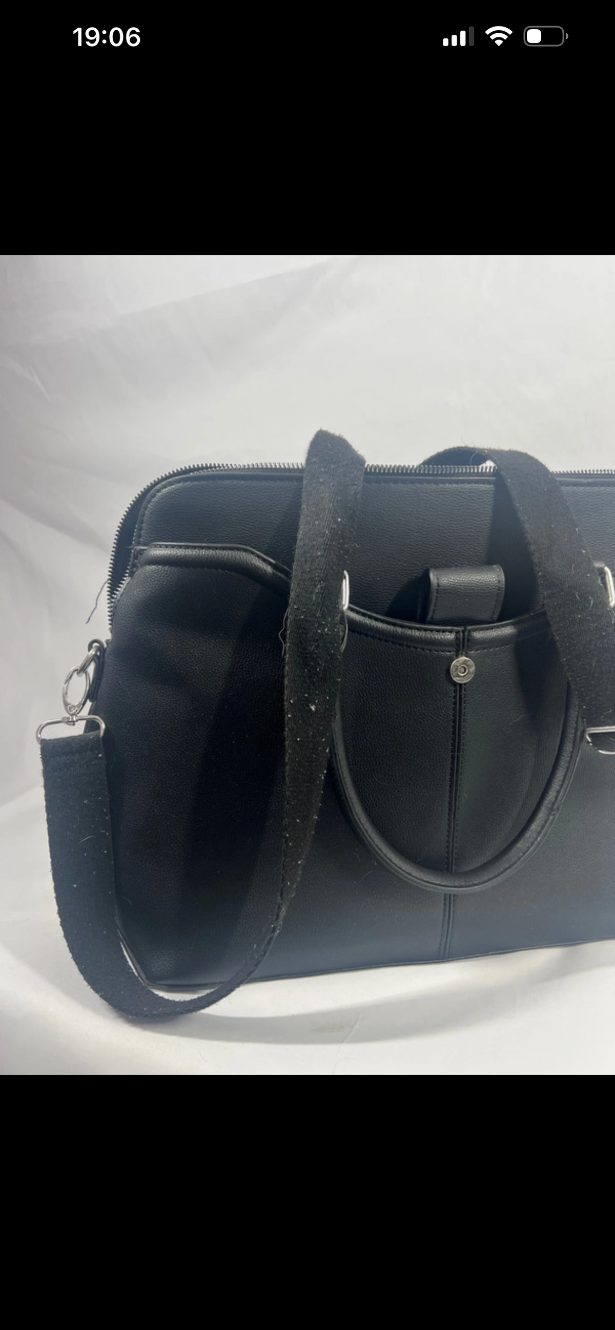 Primark Black Shoulder Bag | Large Handbag |Zip Fastening Everyday