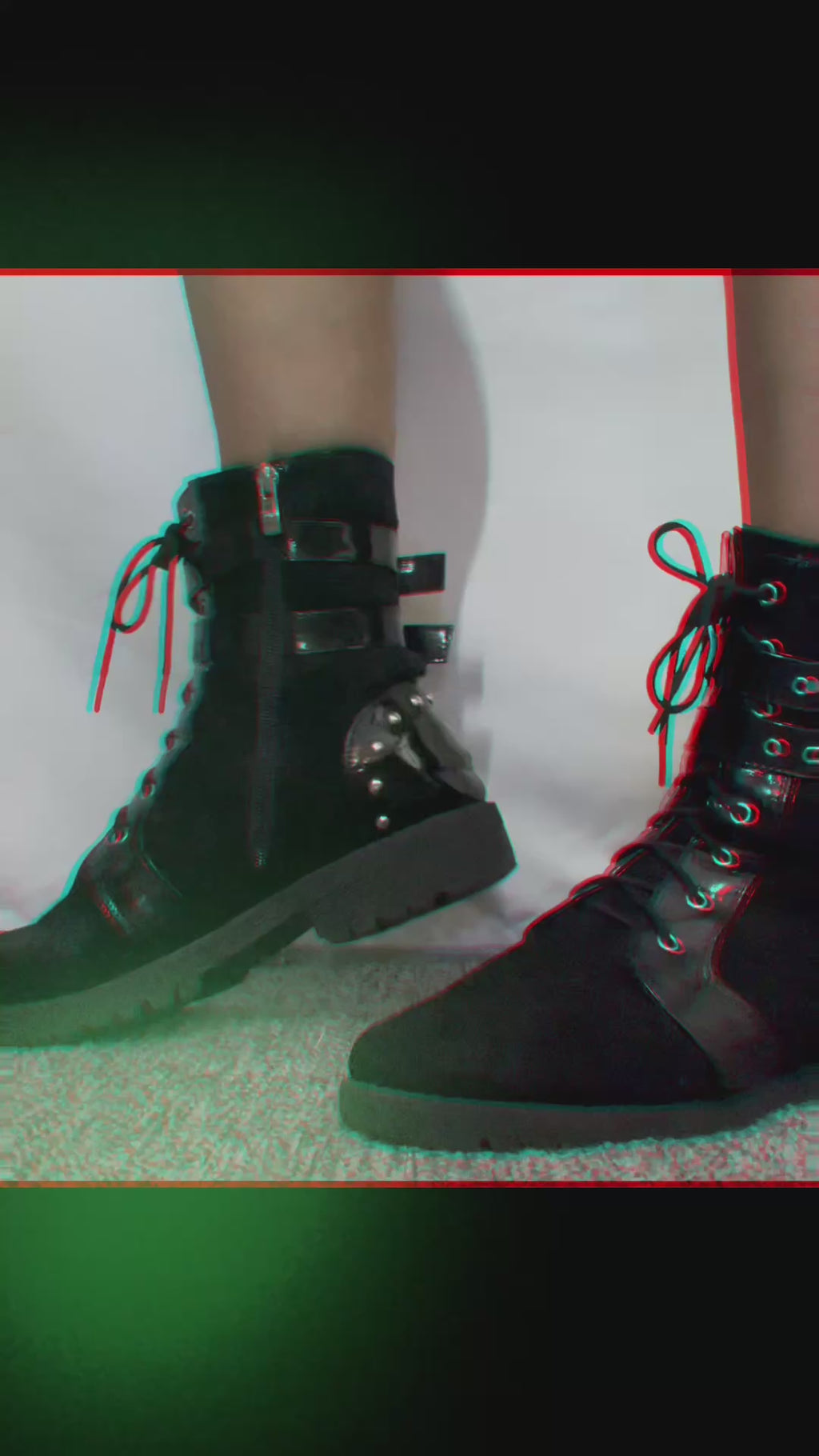 Black Buckle Biker Boots | Women’s Ankle Boots | Size UK 8